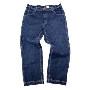 VTG Eddie Bauer Jeans Mens 40x32 Blue Y2k Relaxed Fit 90s 100% Cotton